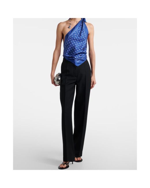 Christopher Esber Blue Asymmetrical Print Top