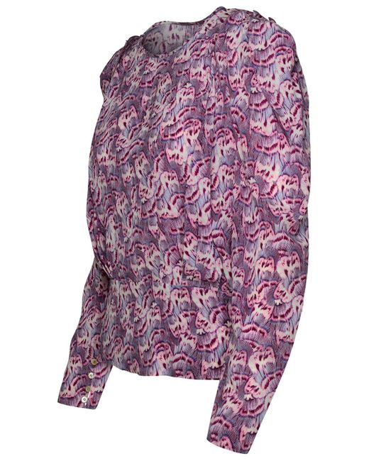 Isabel Marant Purple All-Over Printed Blouse