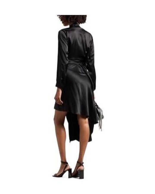 Balenciaga Black Satin Flare Dress