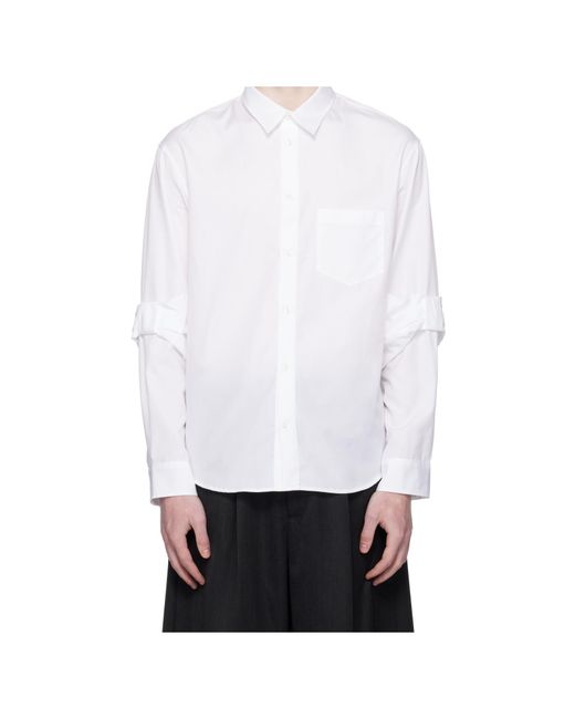 Simone Rocha White Gathered-Cuff Cotton Shirt for men