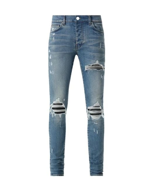 Amiri Blue Distressed Skinny Jeans for men