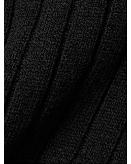 Khaite Black Manu Ribbed Cotton-Blend Tank