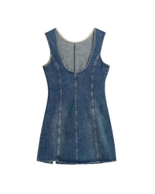 Our Legacy Blue Faded-Effect Sleeveless Mini Dress