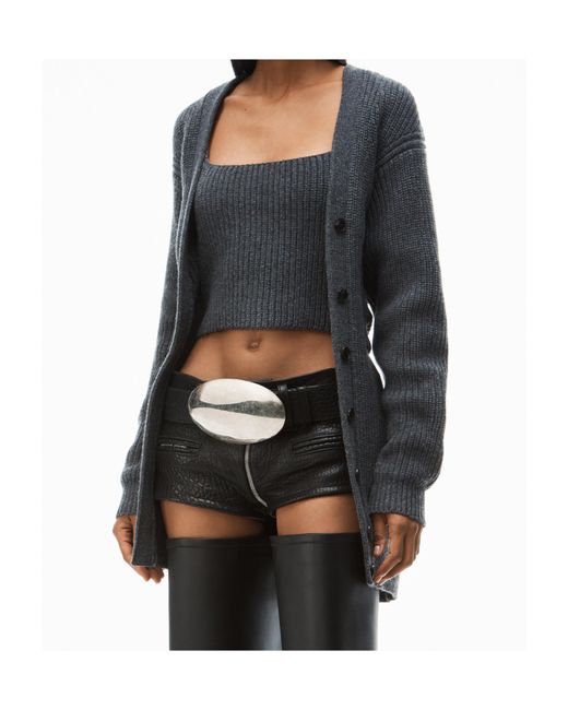 Alexander Wang Gray Pre-Styled Twinset Cardigan
