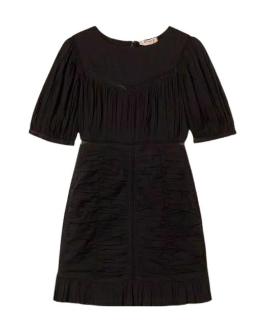 Twinset Black Gathered Mini Dress