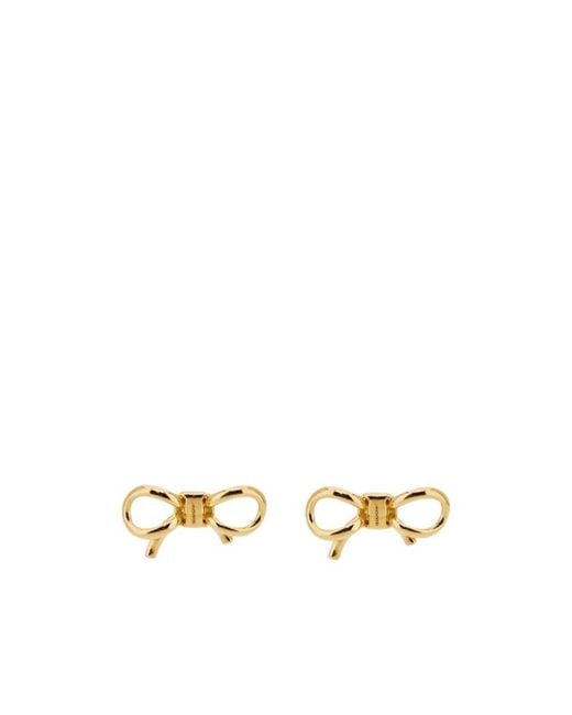 Ferragamo Metallic Bow Earrings