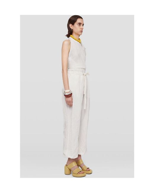 Jil Sander White Wide-Leg Drawstring Trousers