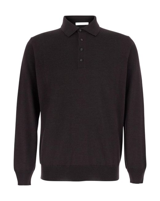 Kangra Cashmere Blue Long-Sleeve Polo-Collar Sweater for men