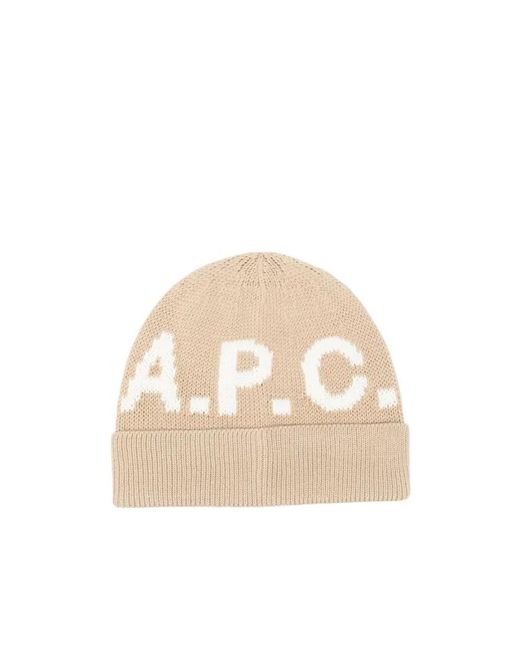 A.P.C. Natural Logo-Embellishment Beanie for men