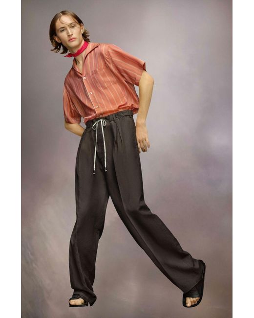 Maison Margiela Gray Drawstring Wide-Leg Trousers