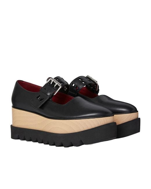 Stella McCartney Black Elyse Star-Studded Mary Janes Platform Shoes