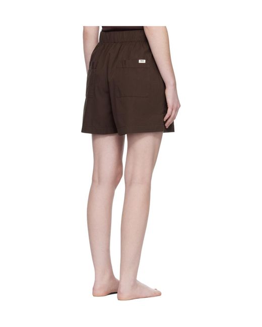 Tekla Brown Drawstring Pajama Shorts for men