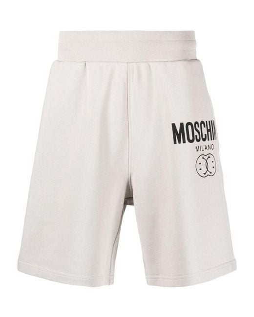 Moschino White Loose Waist Shorts for men