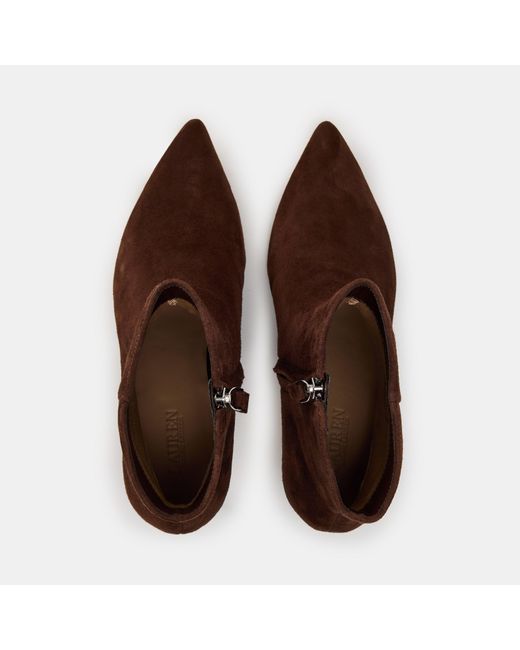 Ralph Lauren Brown Side Zipper Ankle Boots