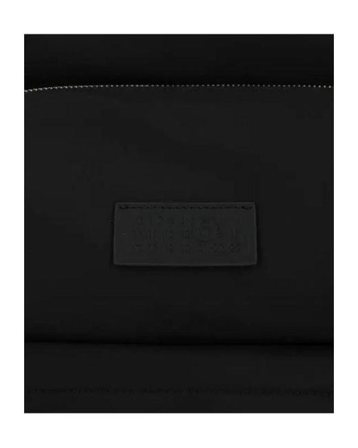 MM6 by Maison Margiela Black Numbers-Patch Zipped Backpack for men