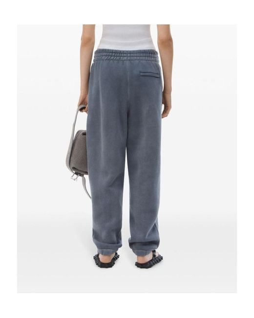Alexander Wang Blue Essential Terry Ribbed Hem Joggers