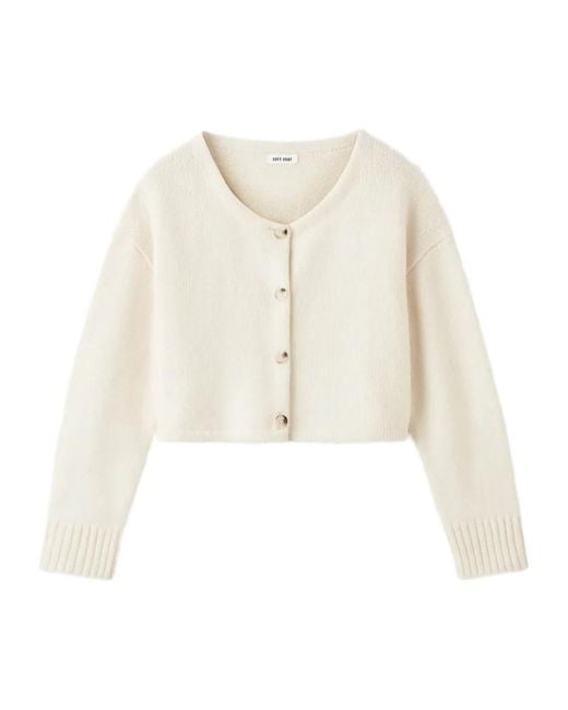 Soft Goat White Buttoned Cardigan