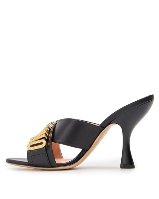 Moschino Black High-Heeled Slippers