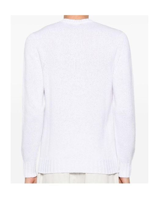 Drumohr White Cotton Sweater for men