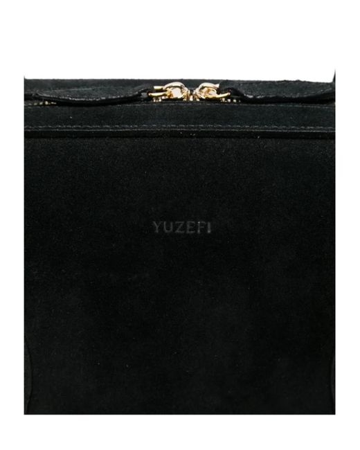 Yuzefi Black Suede Tote Bag
