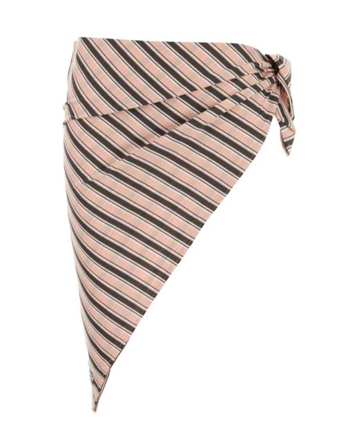 Prada White Embroidered Striped Sarong