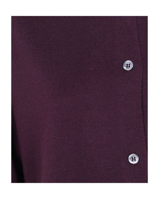 Aspesi Purple Single-Breasted Long-Sleeve Knit Top