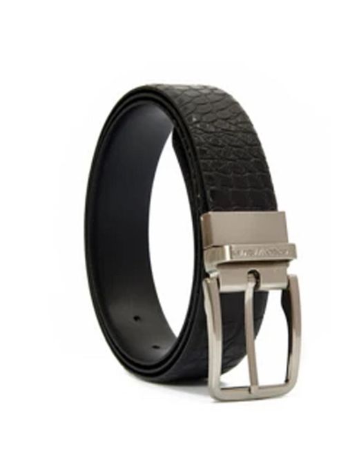 Giorgio Armani White Printing Needle Buckle Belt for men