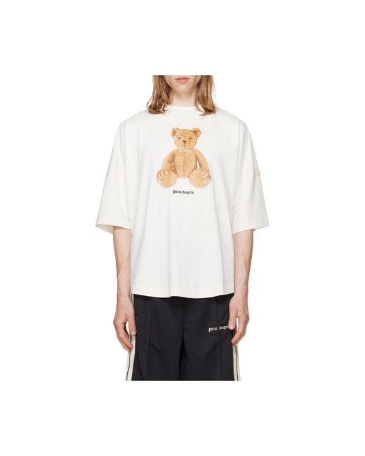 Palm Angels White Bear Printed Ovesize T-Shirt for men
