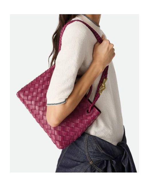 Bottega Veneta Pink Andiamo Small Tote Bag