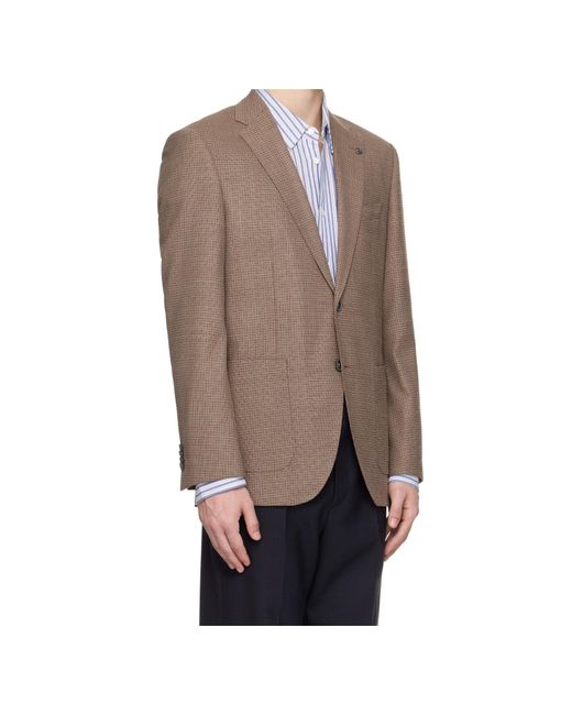 Boss Brown Long-Sleeved Suit Jacket for men