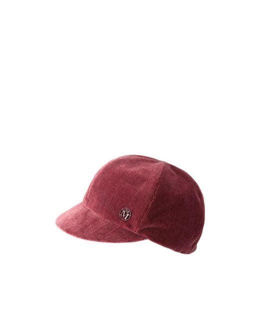 Maison Michel Red Emy Visor Cap