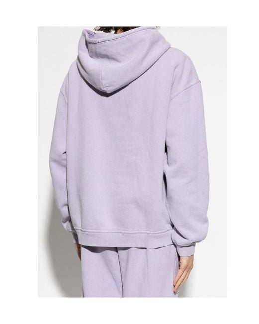 American Vintage Purple Logo Print Hoodie for men