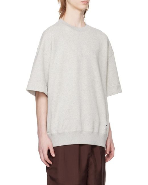 Jil Sander Gray Logo Patch Short-Sleeved T-Shirt for men