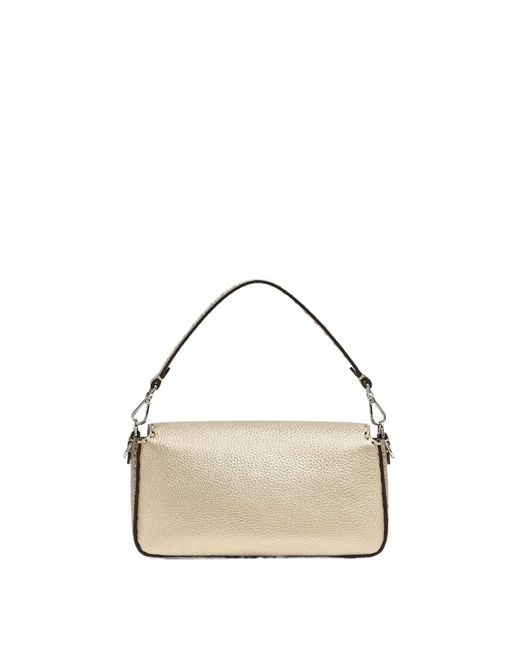 Fendi Metallic Topstitches Ff Buckled Baguette Bag