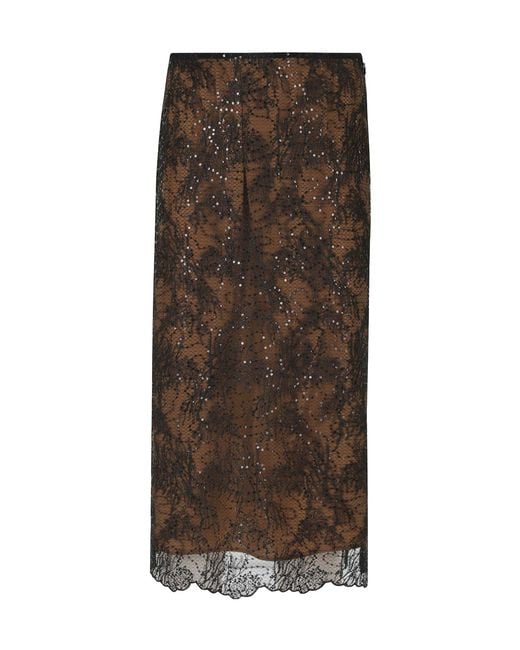 Semicouture Brown Printed Skirt