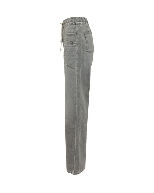 Ba&sh Gray Yima Drawstring Wide-Leg Pants
