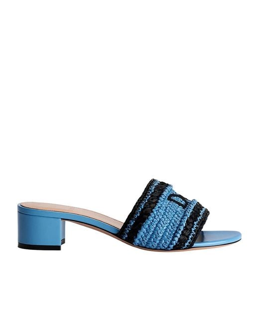 Dior Blue Woven Heeled Slide