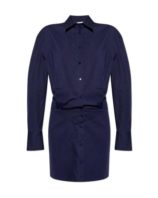 The Attico Blue Long-Sleeved Dress