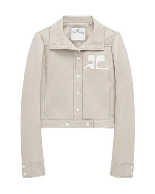 Courreges Pink Courrèges Vinyl Straight Hem Cropped Jacket