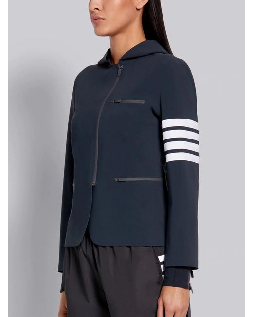 Thom Browne Blue 4-Bar Tech Compression Zip-Up Jacket