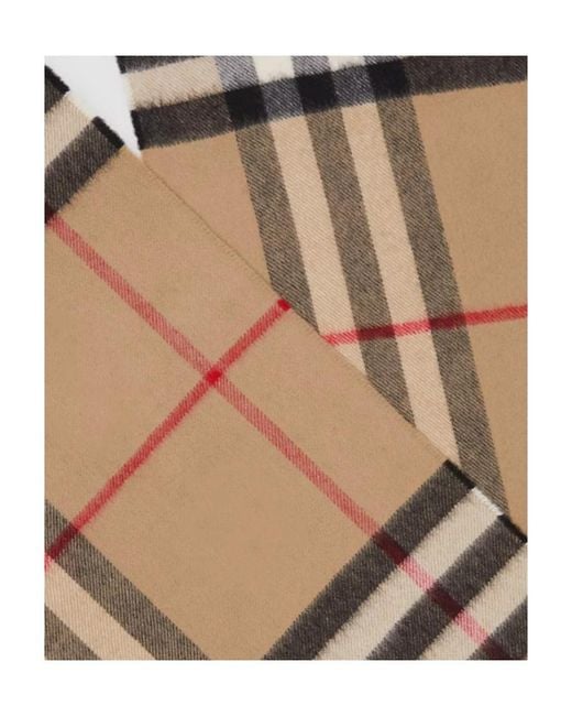 Burberry Natural Checked Fringed-Edge Scarf for men