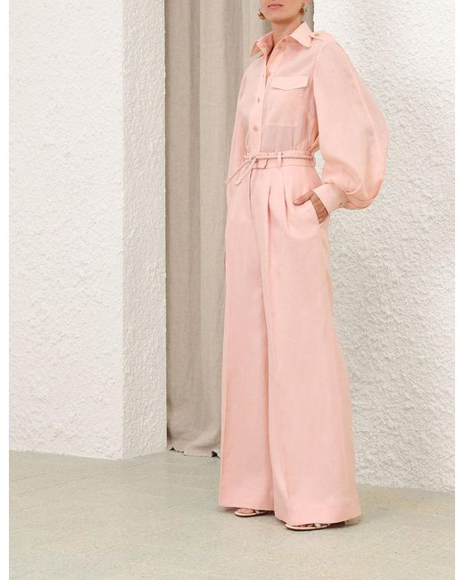 Zimmermann Pink Utility Button-Up Shirt