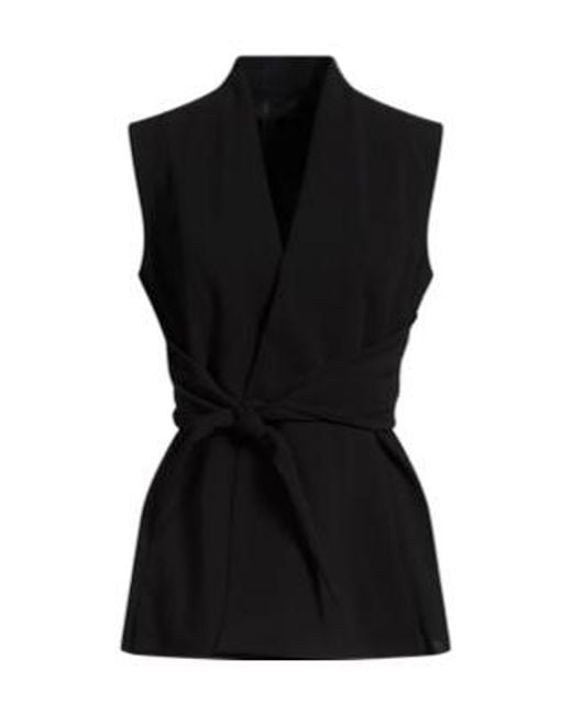 Rick Owens Black Solid Color Wool Suit Vest