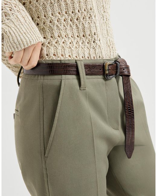 Brunello Cucinelli Gray Cover Kickflare Cigarette Trousers