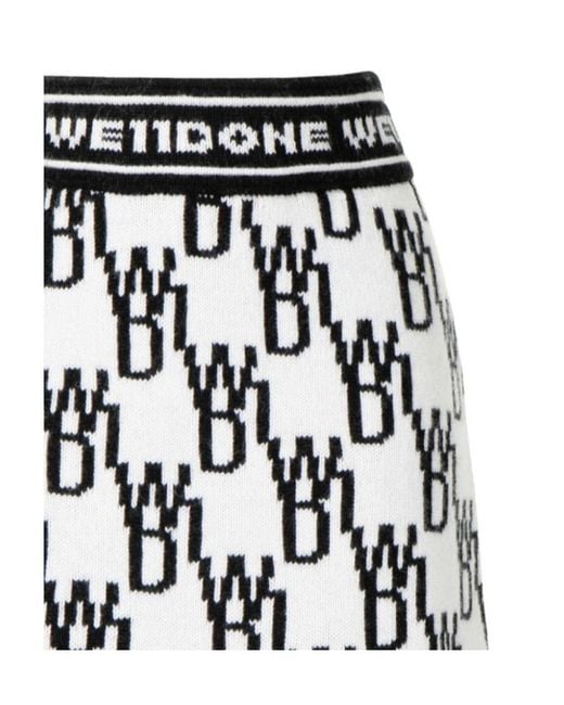 we11done Black Logo Skirt