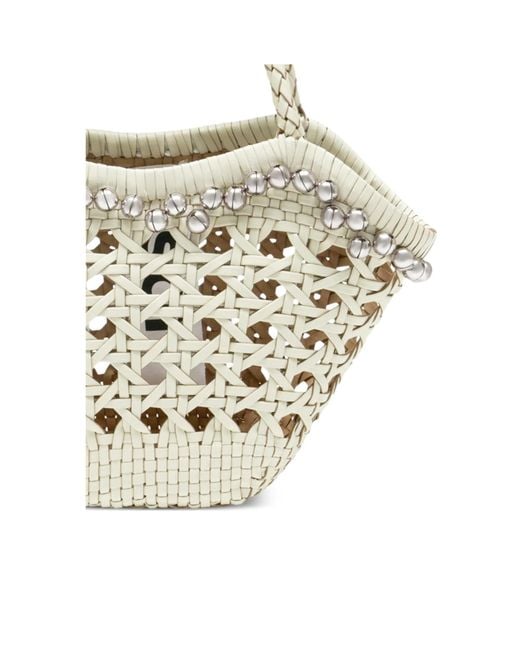 OSOI Natural Beaded Woven Shoulder Bag