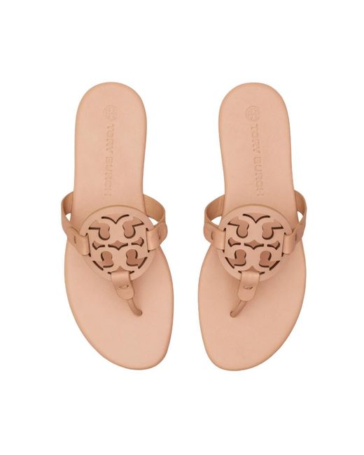 Tory Burch Multicolor Miller Logo Plaque Flat Sandals