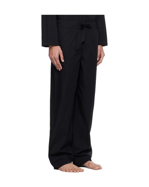 Tekla Black Drawstring Pajama Pants for men