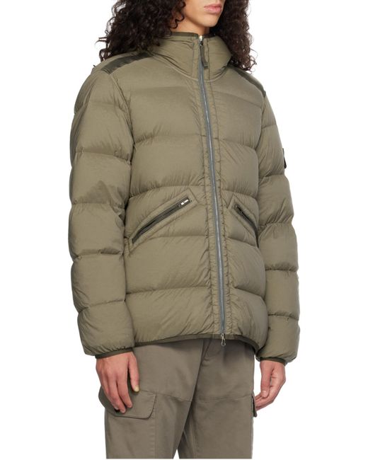 Stone Island Gray Padded Hooded Puffer Jacket for men