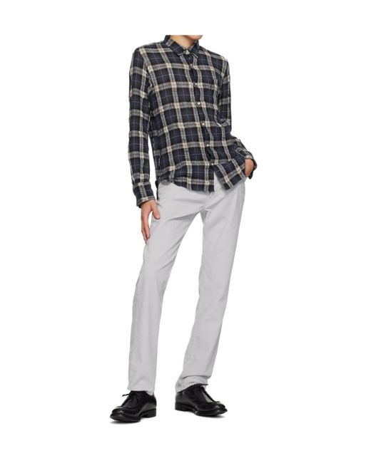 Officine Generale White Belt Loops Slacks for men